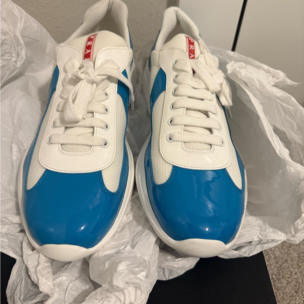Prada Trainer Leather Turquoise Size 11